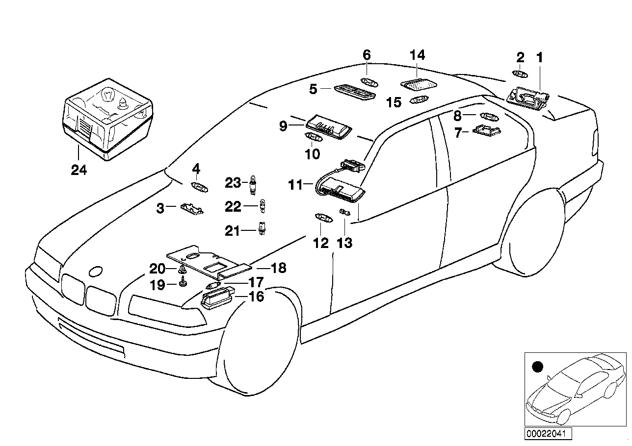 Genuine BMW 63318376862 E36 Right Rear Inter.Light And Reading Light HELLGRAU (Inc. 325tds, 318is & 318tds) | ML Performance UK Car Parts