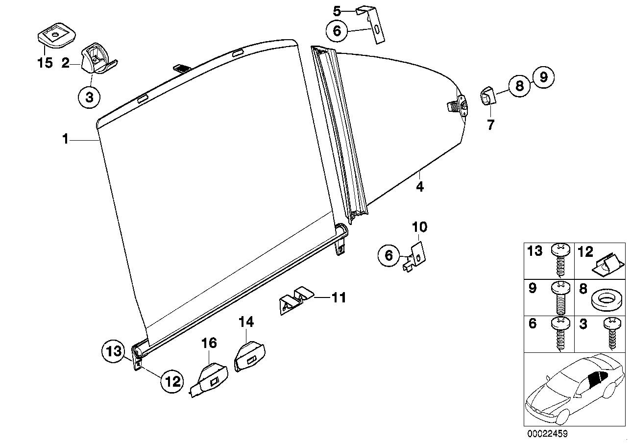 Genuine BMW 51167110205 E39 Left Rear Door Sun Blind DUNKELGRAU (Inc. 530d, 525tds & 525i) | ML Performance UK Car Parts