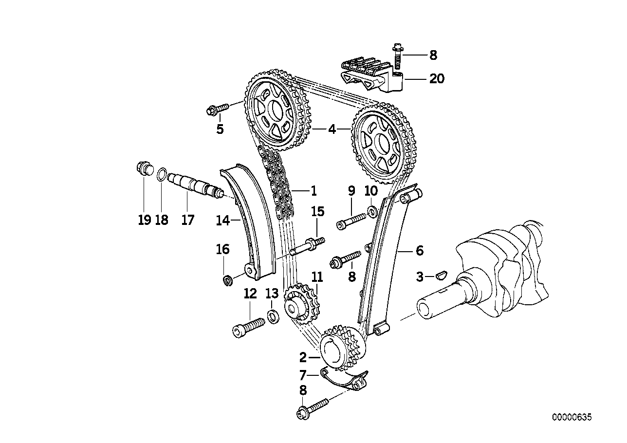 Genuine BMW 11311727342 E30 E36 Chain Tensioner (Inc. 318i, 318is & 318ti) | ML Performance UK Car Parts