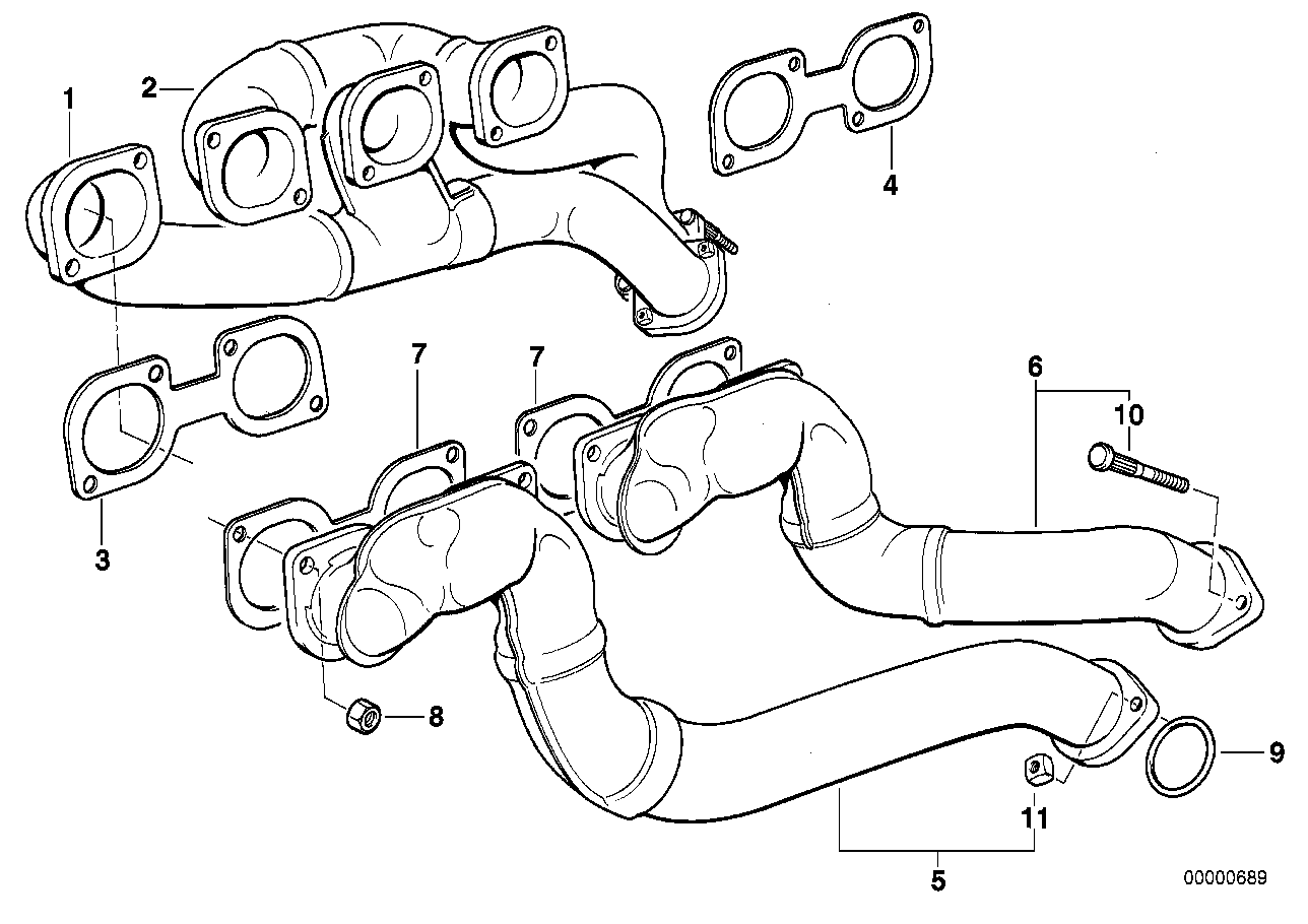 Genuine BMW 11621737414 E34 E31 E32 Exhaust Manifold ZYL.5+6 (Inc. 730iL, 840Ci & 740i) | ML Performance UK Car Parts