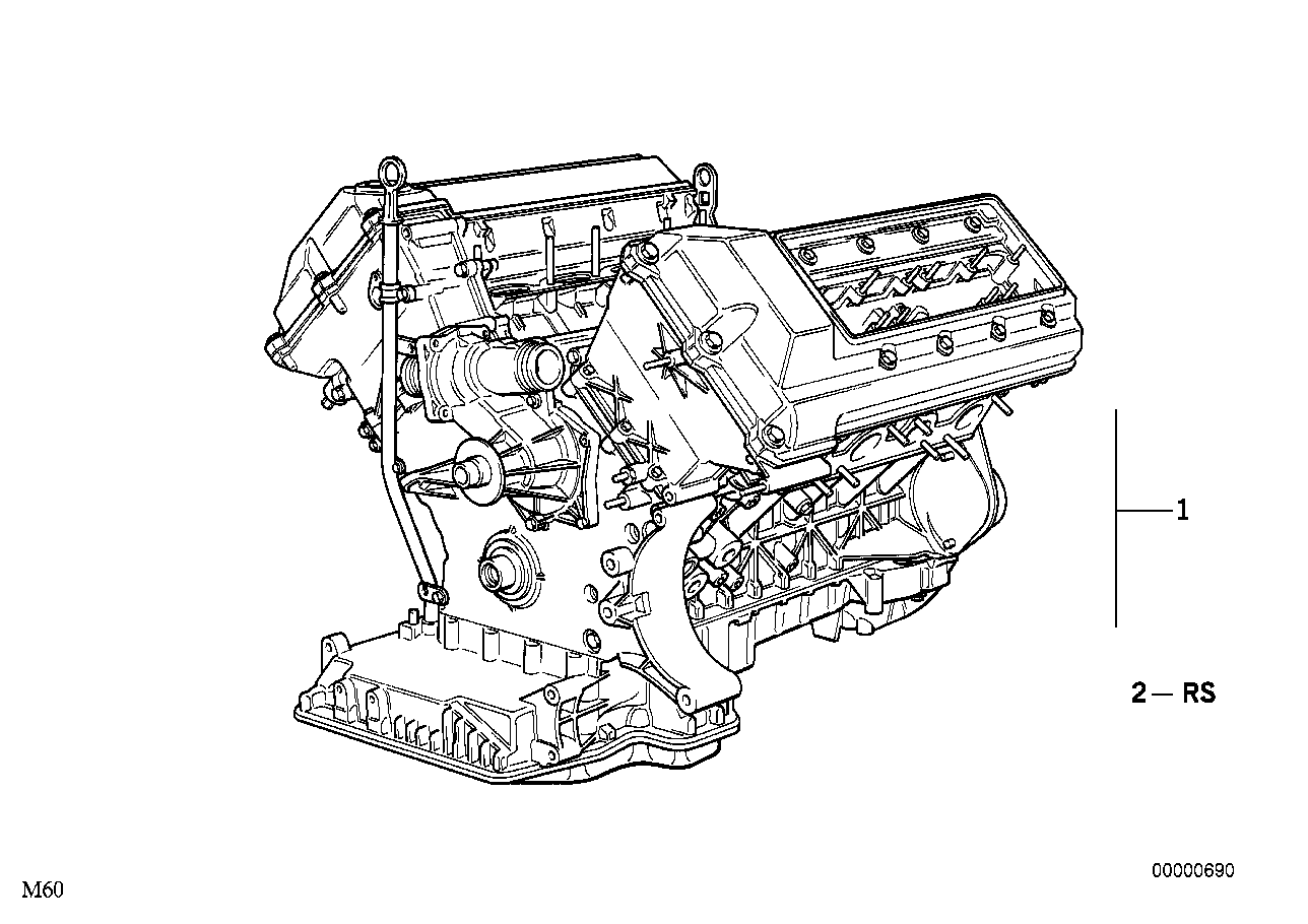 Genuine BMW 11007503393 E53 Exch. Short Engine 448S2 (Inc. X5) | ML Performance UK Car Parts