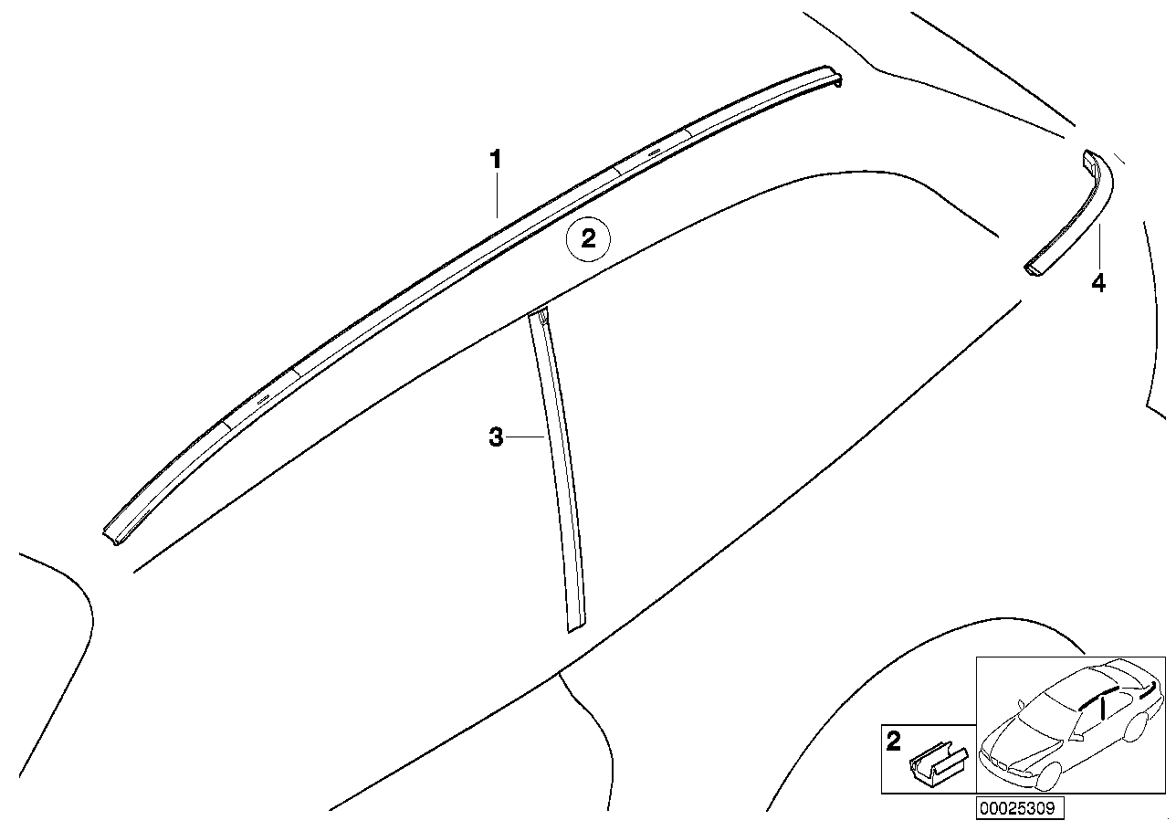 Genuine BMW 51138399292 E36 Roofledge Right (Inc. Z3) | ML Performance UK Car Parts