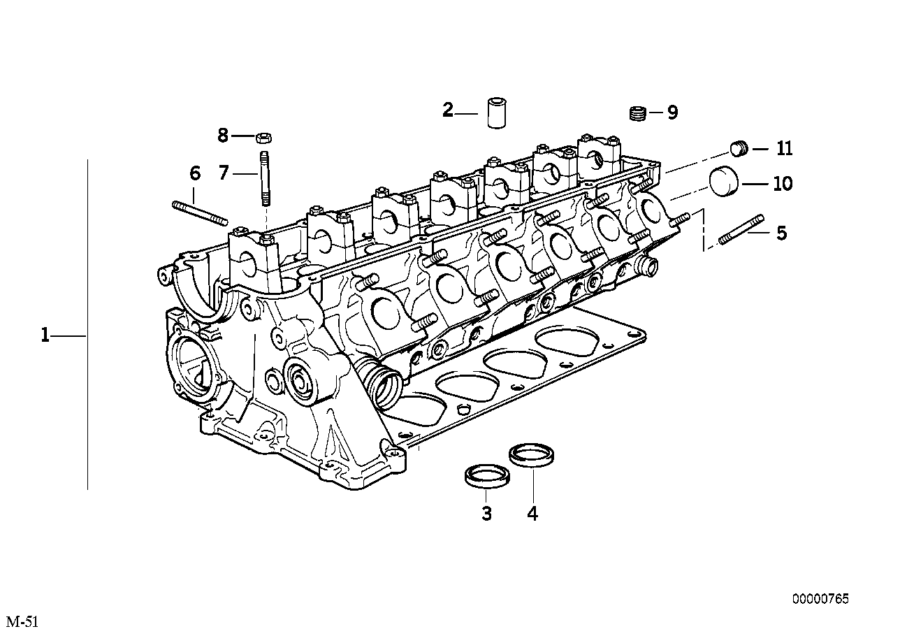 Genuine BMW 11122246178 E36 E34 E39 Cylinder Head (Inc. 325td, 725tds & 525td) | ML Performance UK Car Parts