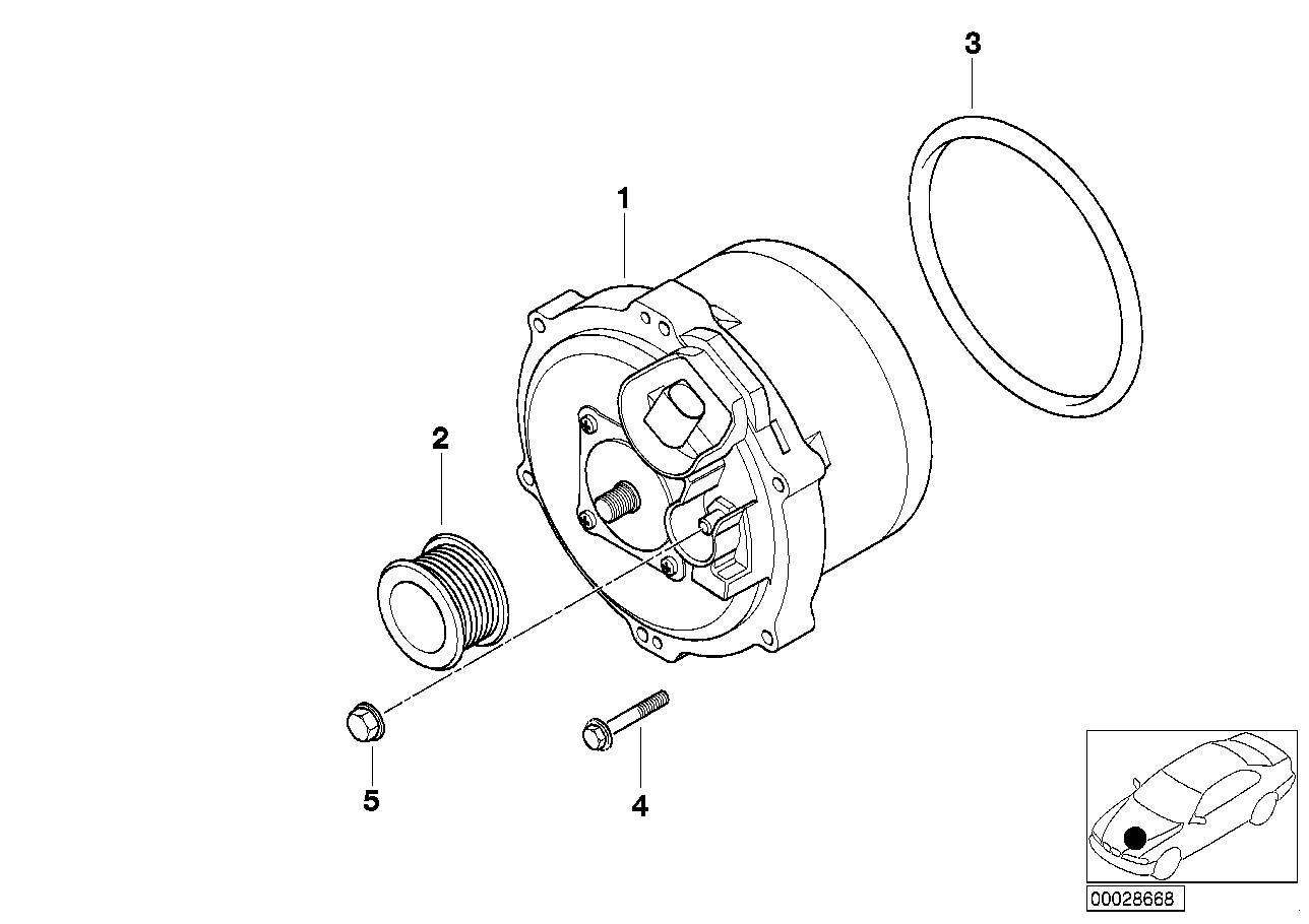 Genuine BMW 12317507743 E66 E65 E67 Pulley Alternator D=49 (Inc. 760Li, 735Li & 760i) | ML Performance UK Car Parts