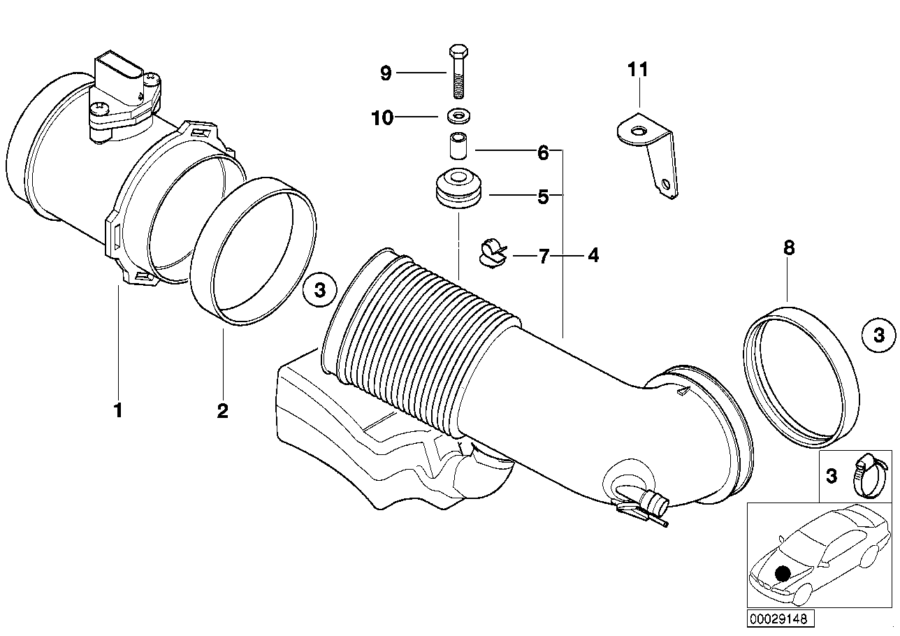 Genuine BMW 13711729980 E31 E52 E38 Spacer Sleeve (Inc. 840Ci) | ML Performance UK Car Parts