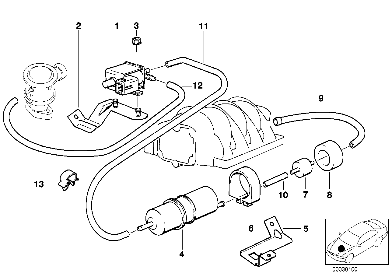 Genuine BMW 11731438139 E39 E52 E53 Hose 395mm (Inc. 535i, 540i & 740iL) | ML Performance UK Car Parts