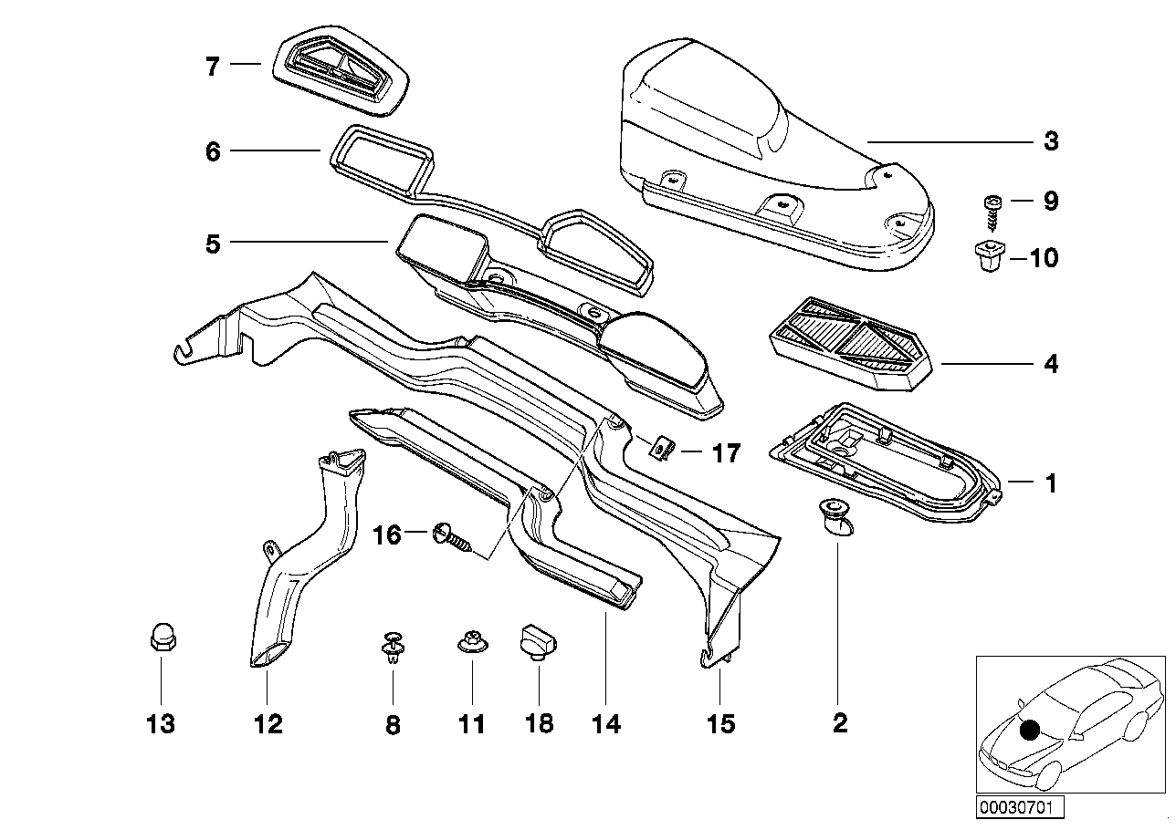 Genuine BMW 64118391242 E38 Covering Right (Inc. 730i, L7 & 730iL) | ML Performance UK Car Parts