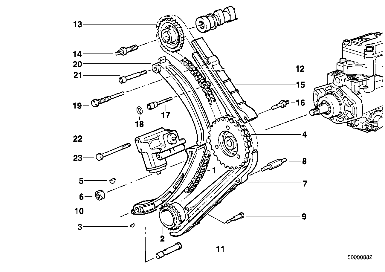 Genuine BMW 13522243950 E34 E36 E38 Chain Tensioner (Inc. 525tds, 318tds & 725tds) | ML Performance UK Car Parts