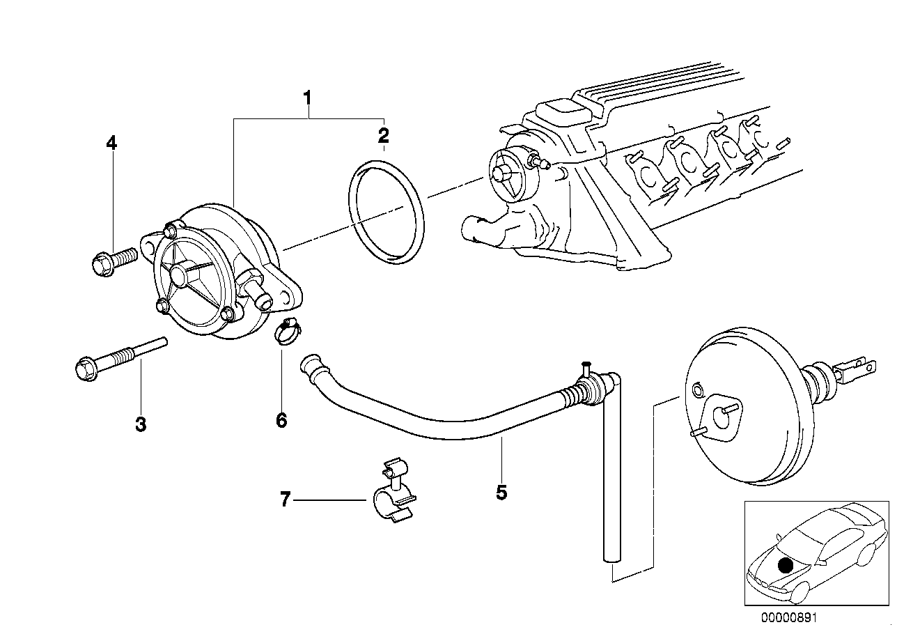 Genuine BMW 11662247490 E36 E34 Vacuum Pump (Inc. 525tds, 325tds & 325td) | ML Performance UK Car Parts