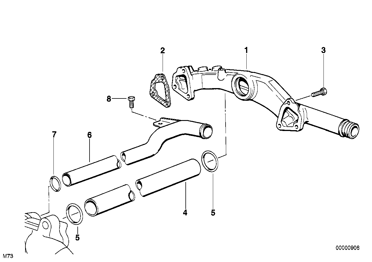 Genuine BMW 11531704194 E38 E31 Pipe (Inc. L7, 750iL & 750iLS) | ML Performance UK Car Parts