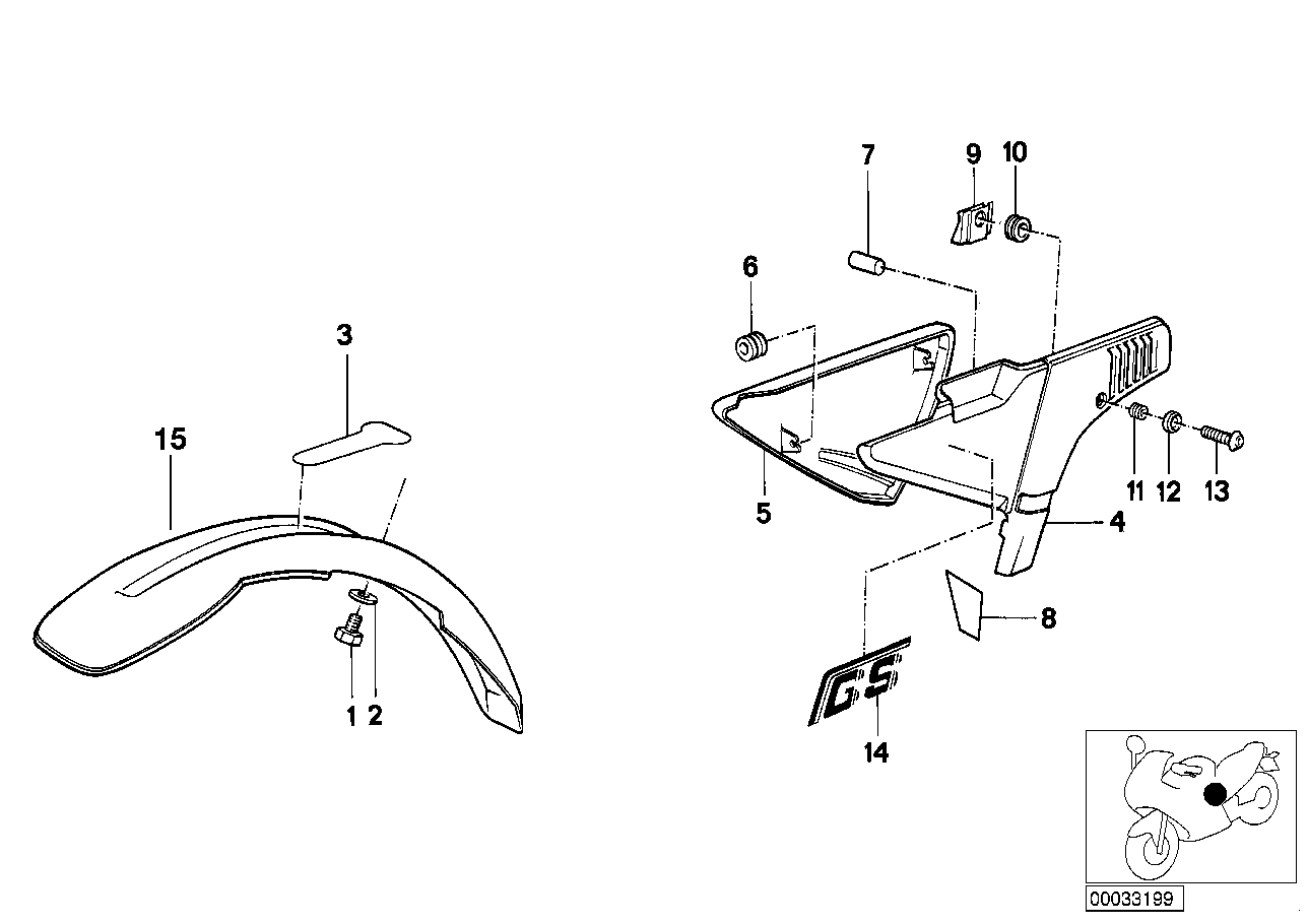 Genuine BMW 46611455498 Mudguard Front Prime Coated (Inc. R 80 GS & R 100 GS) | ML Performance UK Car Parts