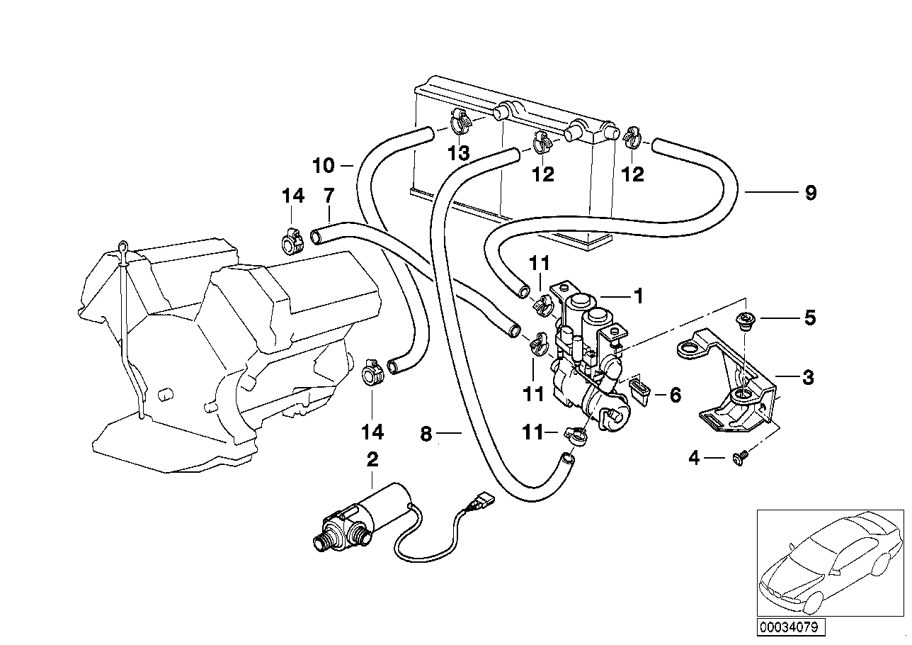 Genuine BMW 64118368462 E38 Water Valve With Additional Water Pump (Inc. 740i, L7 & 735iL) | ML Performance UK Car Parts