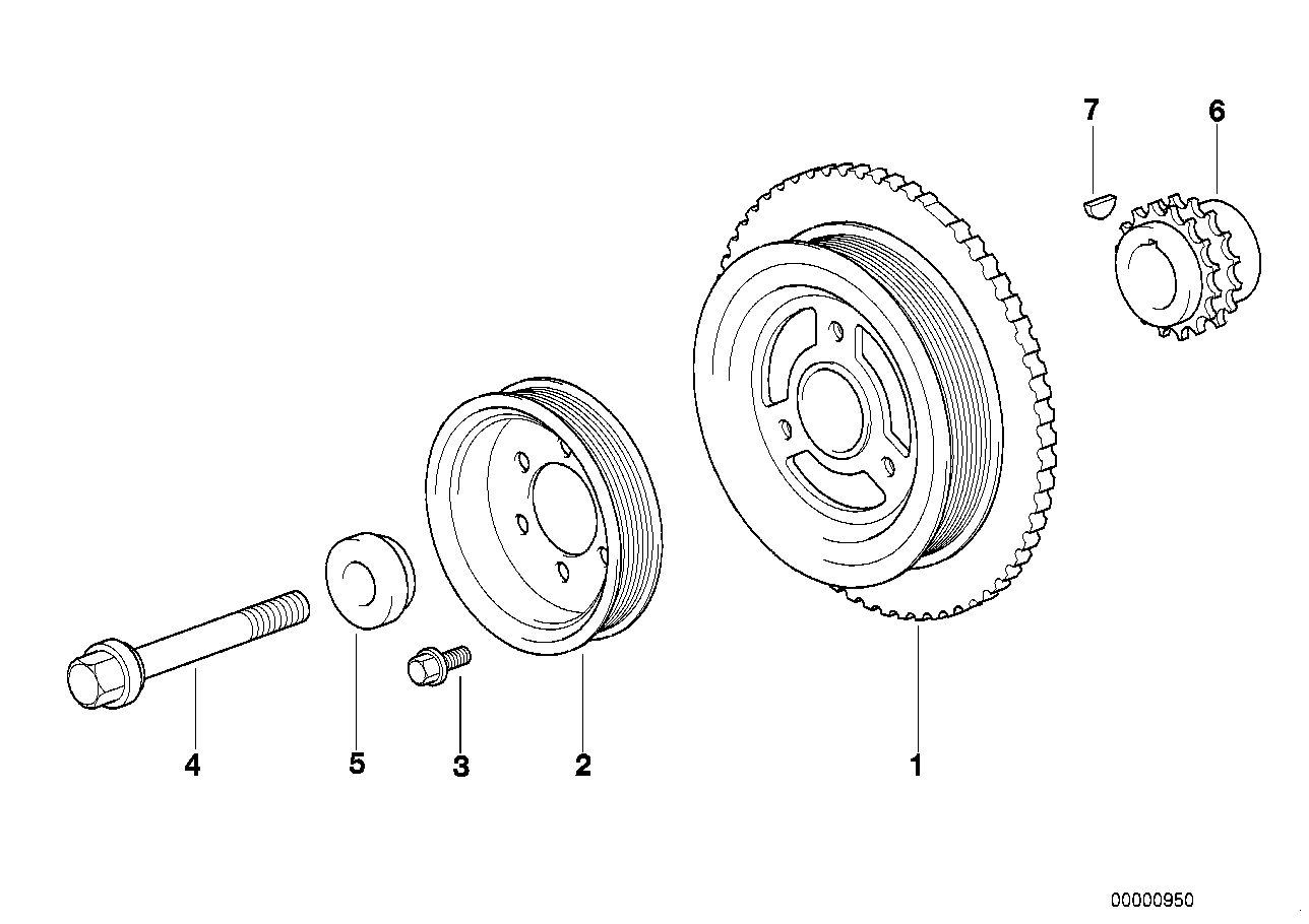 Genuine BMW 64551739429 E36 Pulley (Inc. 316i 1.6, Z3 1.9 & 316i) | ML Performance UK Car Parts