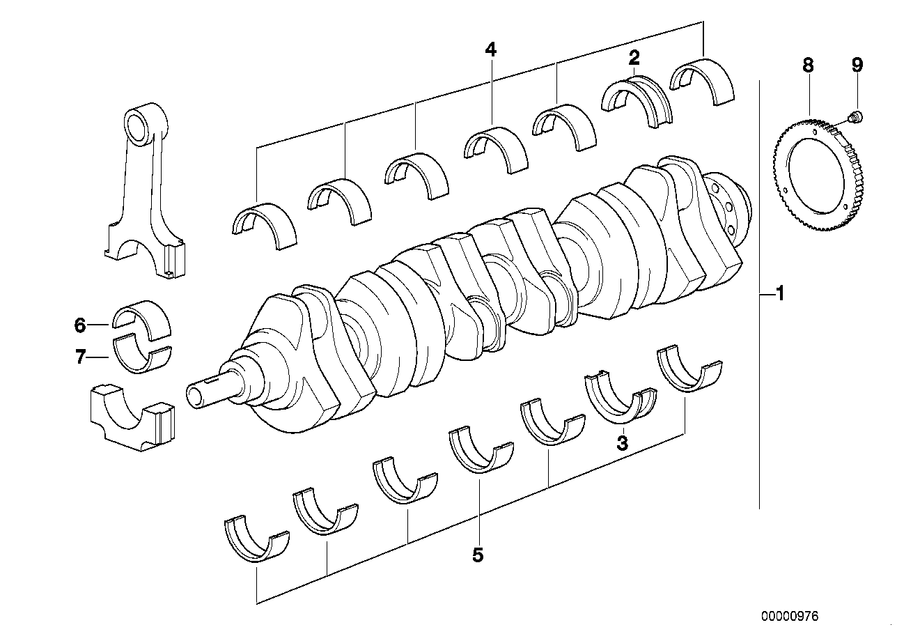 Genuine BMW 11211433026 E39 E46 E36 At-Crankshaft With Bearing Shells (Inc. 728i, 328Ci & Z3 2.8) | ML Performance UK Car Parts