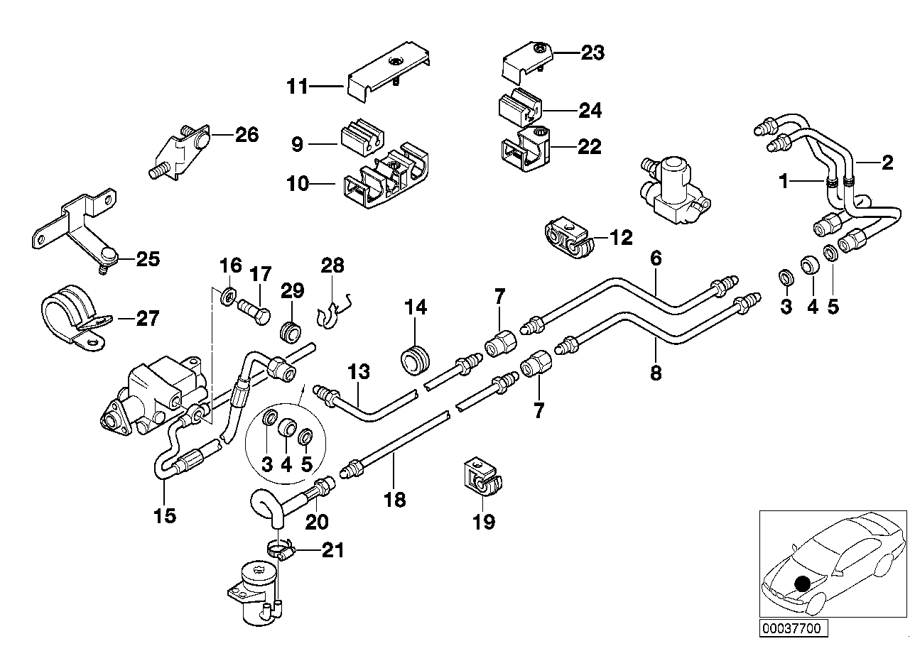 Genuine BMW 37131091125 E38 Feed Line (Inc. L7, 730iL & 725tds) | ML Performance EU Car Parts