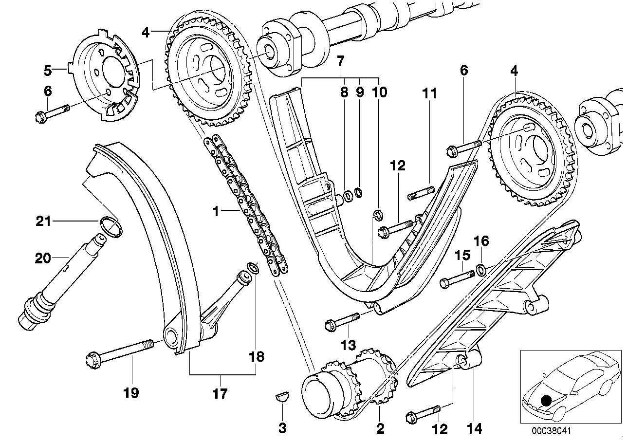 Genuine BMW 11311741236 E52 E38 E53 Chain Tensioner (Inc. 540i, 740iL & 840Ci) | ML Performance UK Car Parts