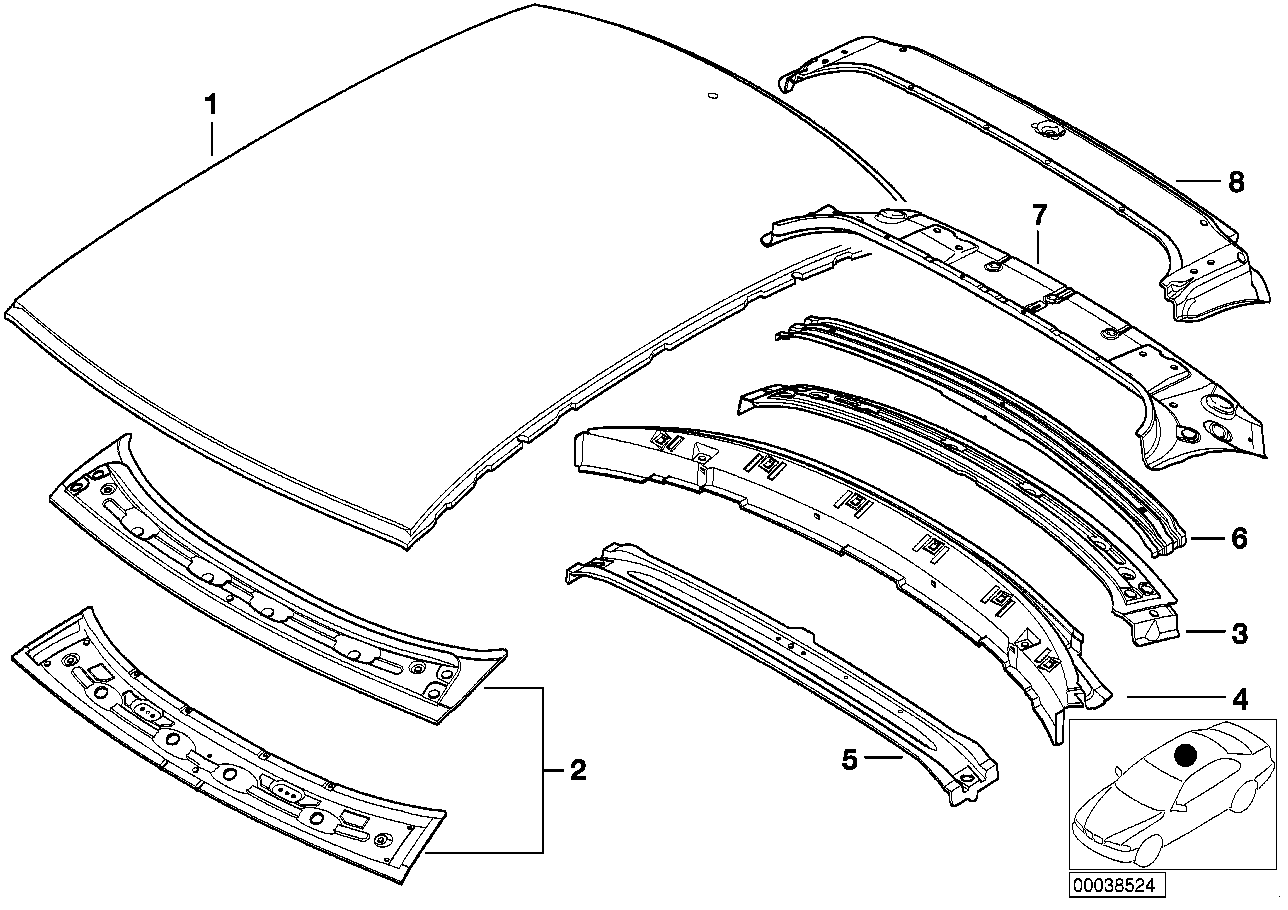 Genuine BMW 41318242962 E46 Roof Cover (Inc. 320Cd, 318Ci & 325Ci) | ML Performance UK Car Parts