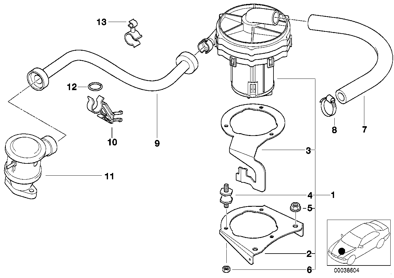 Genuine BMW 11721433818 E36 Air Pump TLEV (Inc. Z3 1.9, 318ti & 318is) | ML Performance UK Car Parts