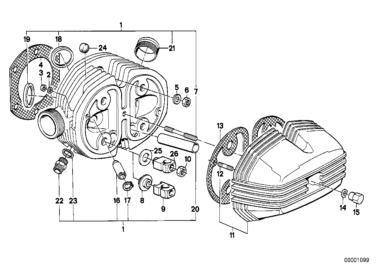 Genuine BMW 11121338396 Cylinder Head Right 