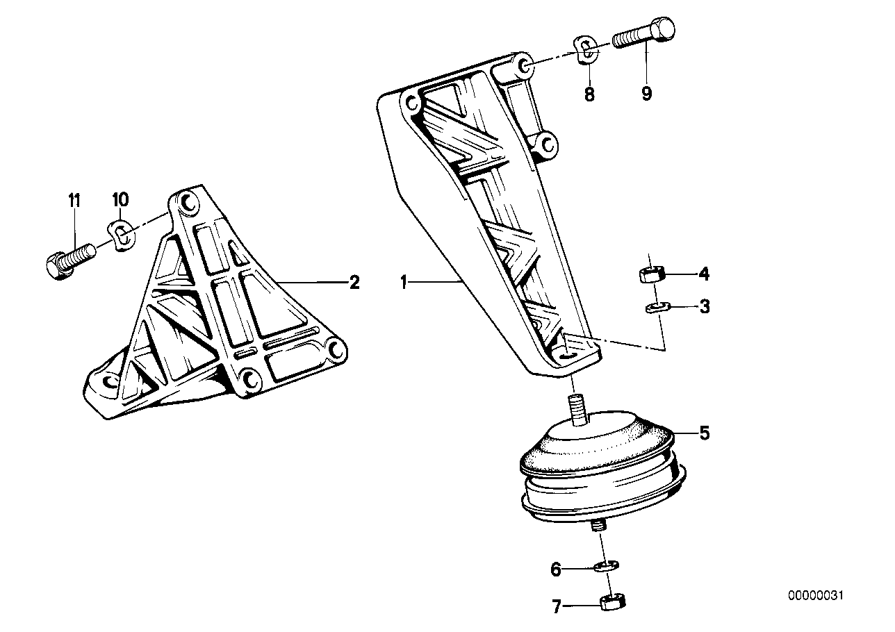 Genuine BMW 11811129806 E34 E32 Supporting Bracket Right (Inc. M5 3.8, 735i & 730i) | ML Performance UK Car Parts