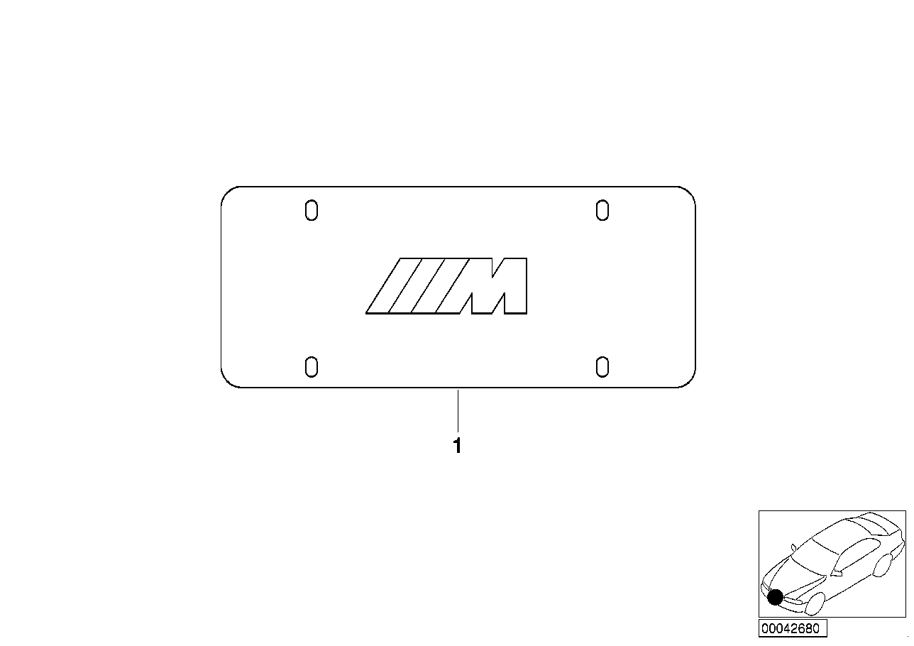 Genuine BMW 82121470398 E60 E86 E34 Plate POL . MARQUE (Inc. Z4 3.0si, M5 & M5 3.6) | ML Performance UK Car Parts