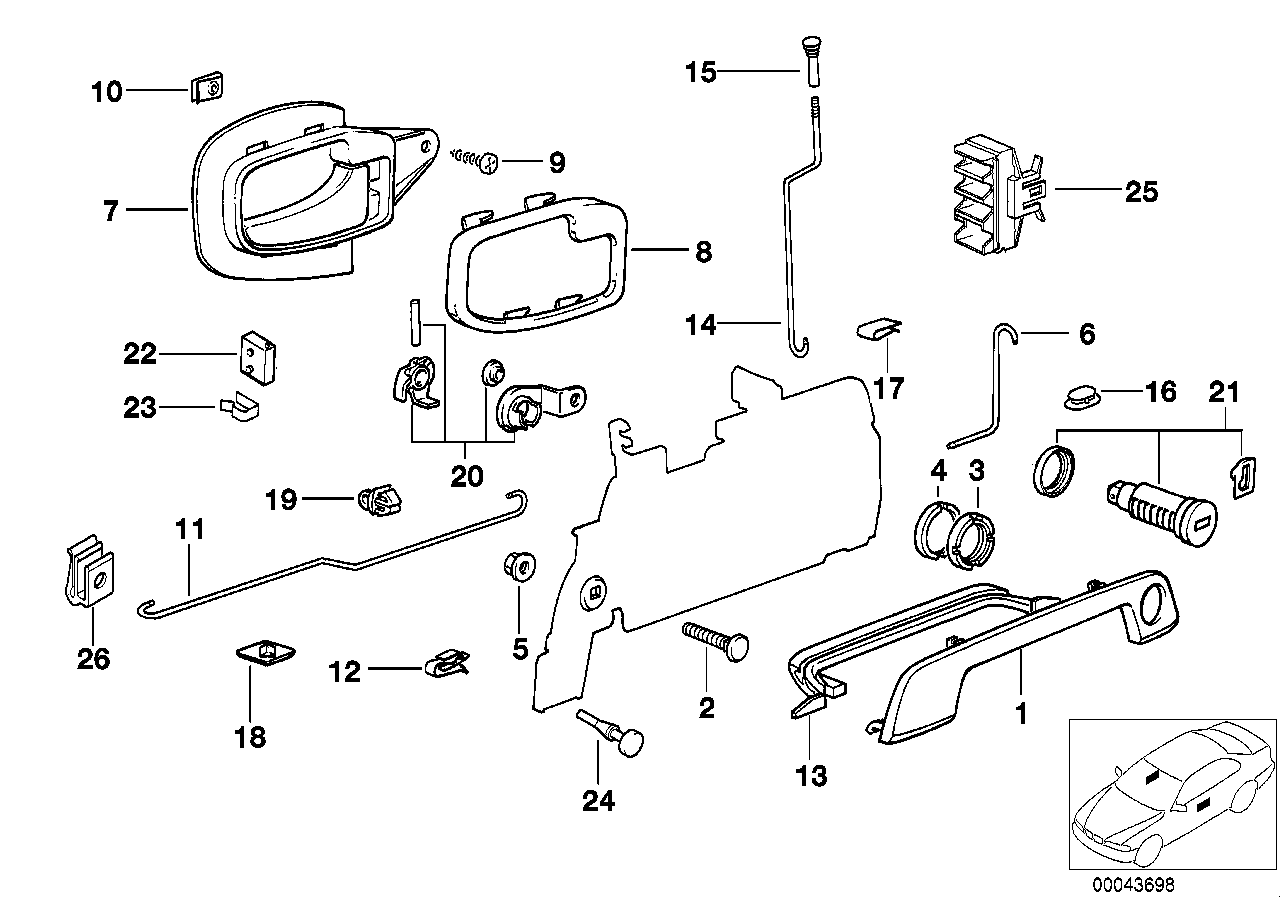 Genuine BMW 51212491200 E36 Lock Button CHROM (Inc. 325tds) | ML Performance UK Car Parts