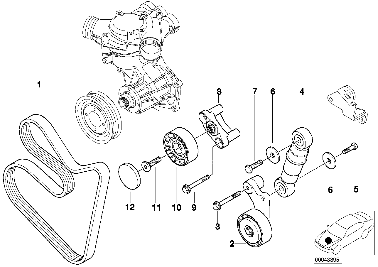 Genuine BMW 11281407972 E52 Adjusting Pulley With Lever (Inc. Alpina V8 & Z8) | ML Performance UK Car Parts