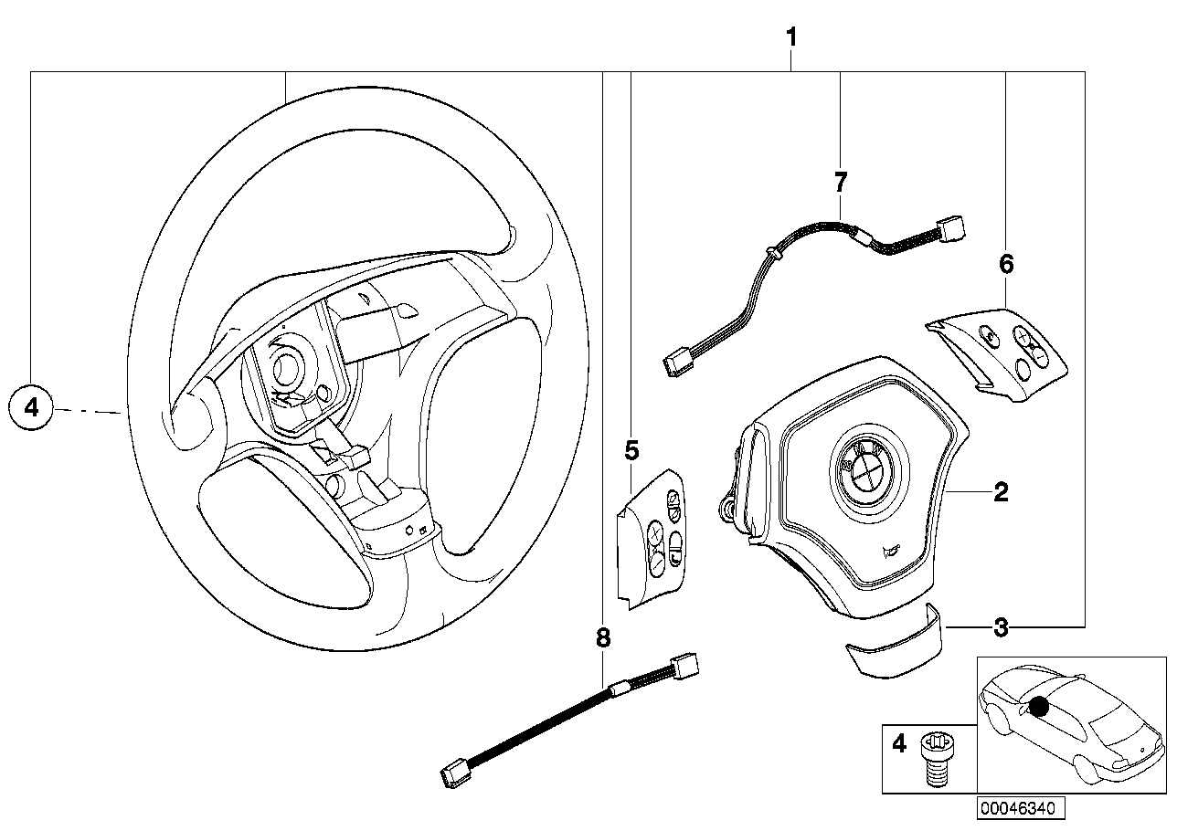 Genuine BMW 61318375437 E46 Connecting Line, Switch (Inc. 330d, 323Ci & 320d) | ML Performance UK Car Parts